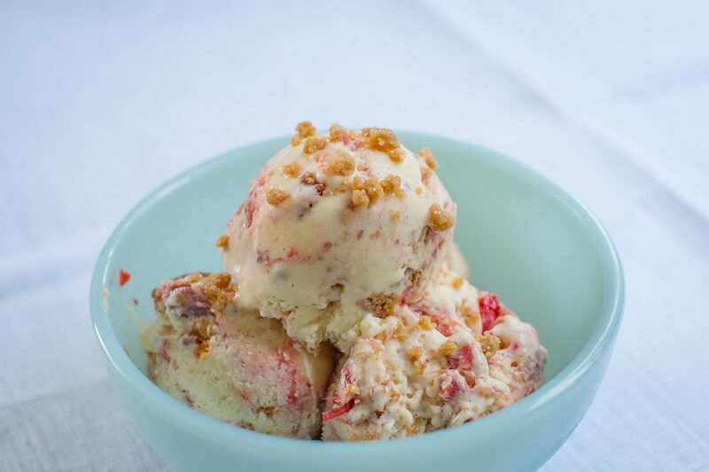 Rhubarb Crumble with Ice Cream